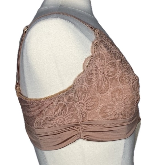 Aerie Soft‎ & Smooth Endless Lace Stretch Triangle Bralette Bra XL in Raw Sienna - Picture 6 of 16
